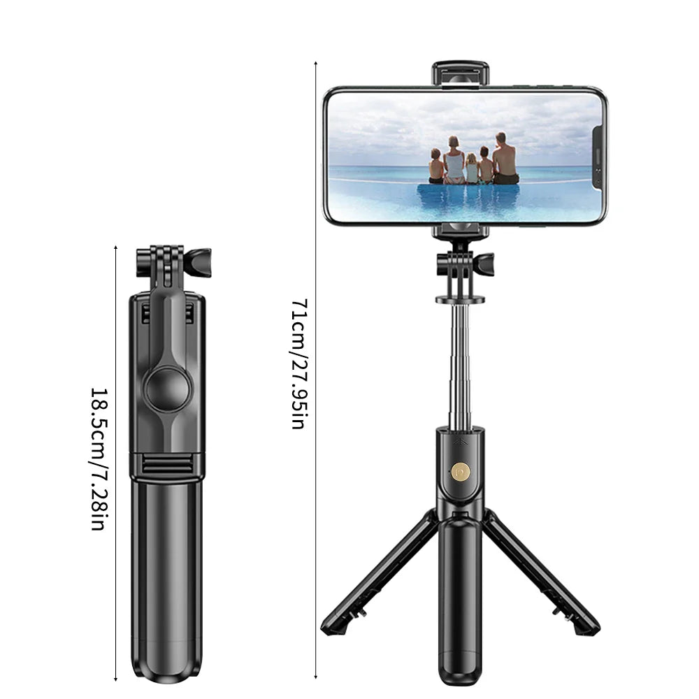 Selfie Stick with Bluetooth Remote & LED Light – Tripod Stand for Mobile (All-in-One)