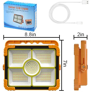 Murcy Portable Solar LED Light – Rechargeable Outdoor Flood Light | Waterproof Emergency Lamp