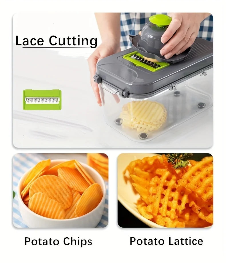 22 in 1 Mandoline Vegetable Chopper – Multi Cutter, Slicer & Grater | Kitchen Food Processor