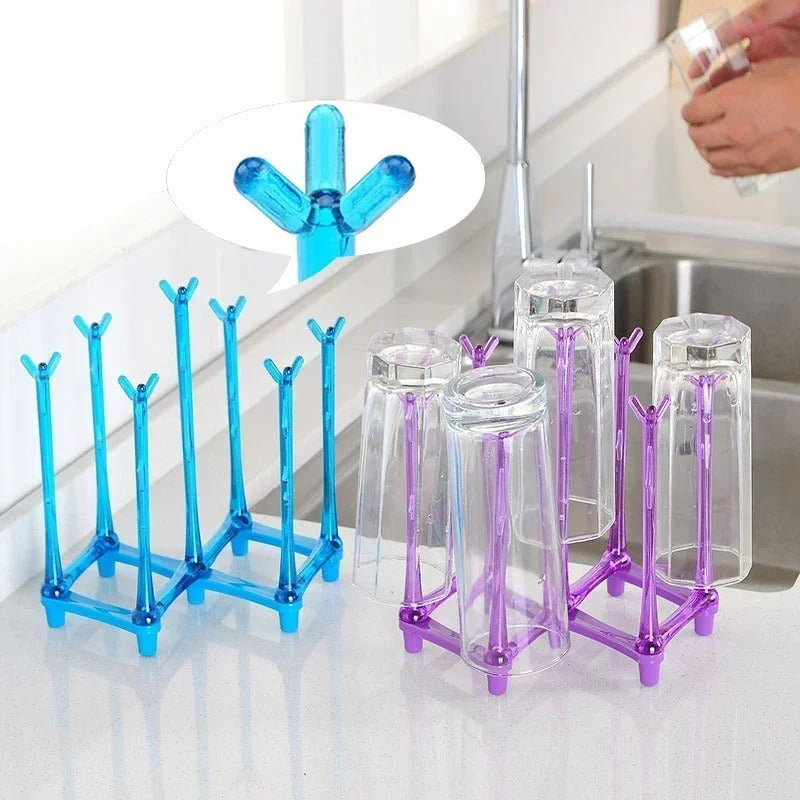 Glass Drying Stand – Plastic Cup Holder Rack | Kitchen Glass Organizer & Drain Stand