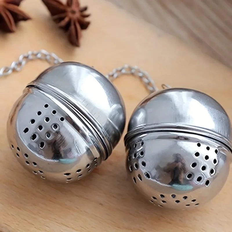 Pack of 2 Tea Ball Infuser – Stainless Steel Loose Tea Strainer | Reusable Tea Filter with Chain