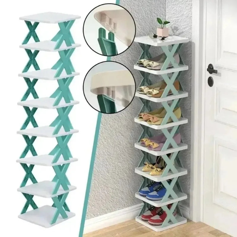 5 Layer X Shape Shoe Rack – Stylish Multi-Tier Space Saving Shoe Organizer