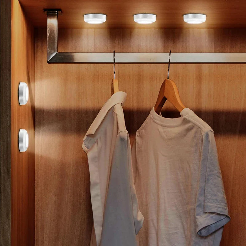 Pack of 3 LED Touch Cabinet Light – Wireless Stick On Light | Battery Operated Night Light for Kitchen, Wardrobe & Stairs
