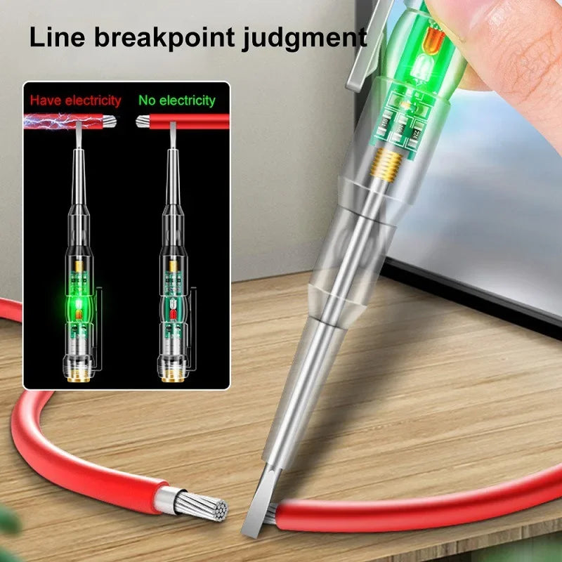 Pack of 2 Digital Electric Tester Pen – Voltage Detector Screwdriver with LED Indicator