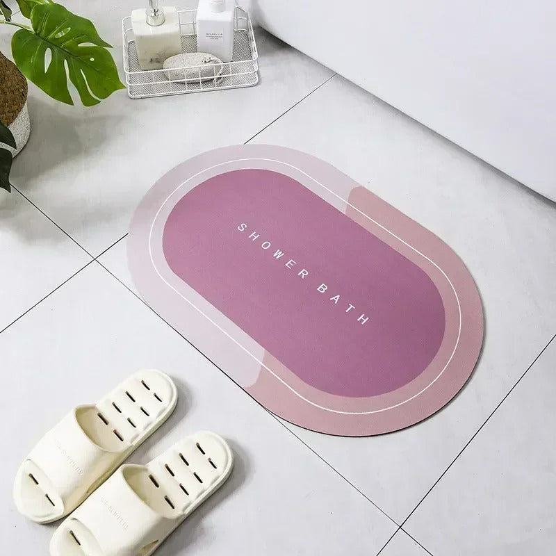 Oval Bath Mat – Anti-Slip Waterproof Bathroom Mat | Soft Quick Dry Shower Floor Mat