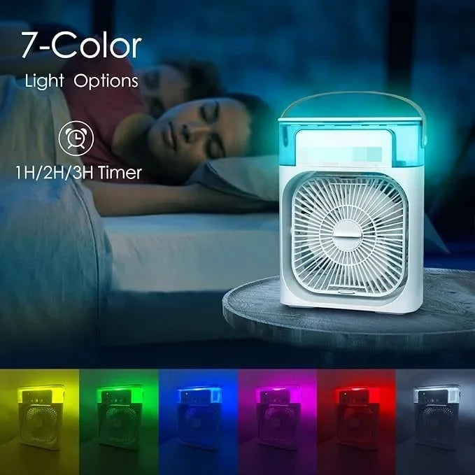 Mini Cooling Fan with Water Tank – Portable Air Cooler | Humidifier Fan with LED Light