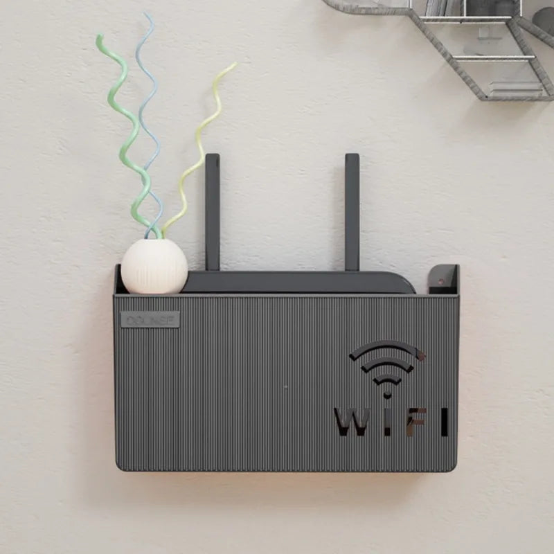 Wall Mounted WiFi Router Storage Box – Cable Organizer & Router Shelf