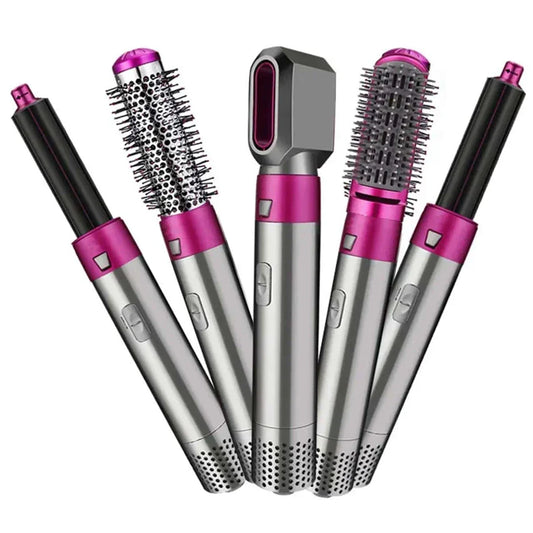 5 in 1 Hot Air Hair Brush – Multi-Function Hair Styler Dryer, Curler & Straightener (Imported China Model)