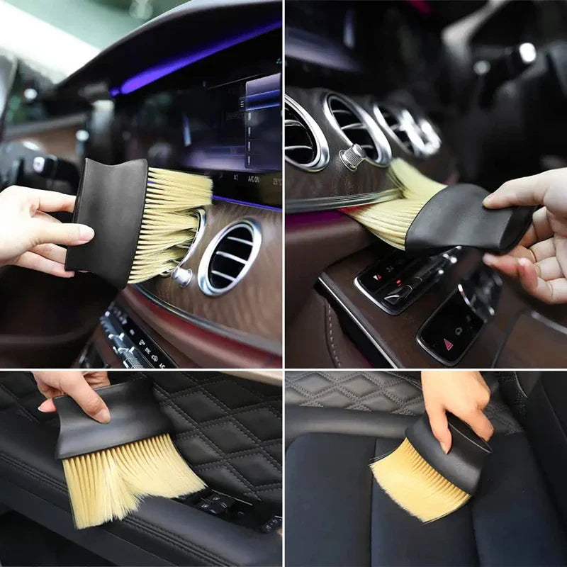 Car Interior Cleaning Brush – Soft Bristle Detailing Brush | Dashboard & Air Vent Cleaner Tool
