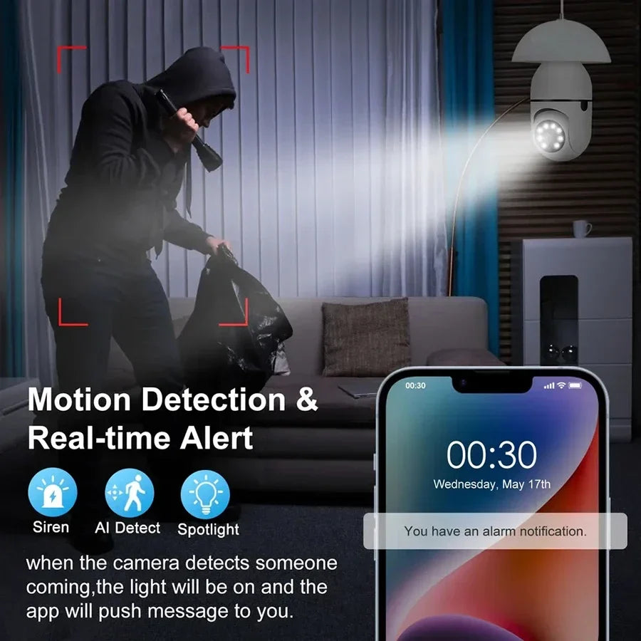 WiFi Bulb Camera 360° – HD Security Camera with Mobile App
