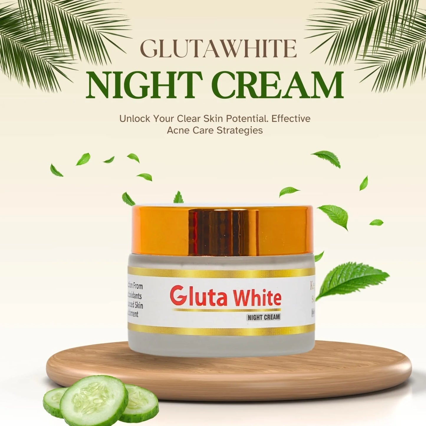 Gluta White Day & Night Cream | Whitening Anti-Aging Hydrating 50g Face Care
