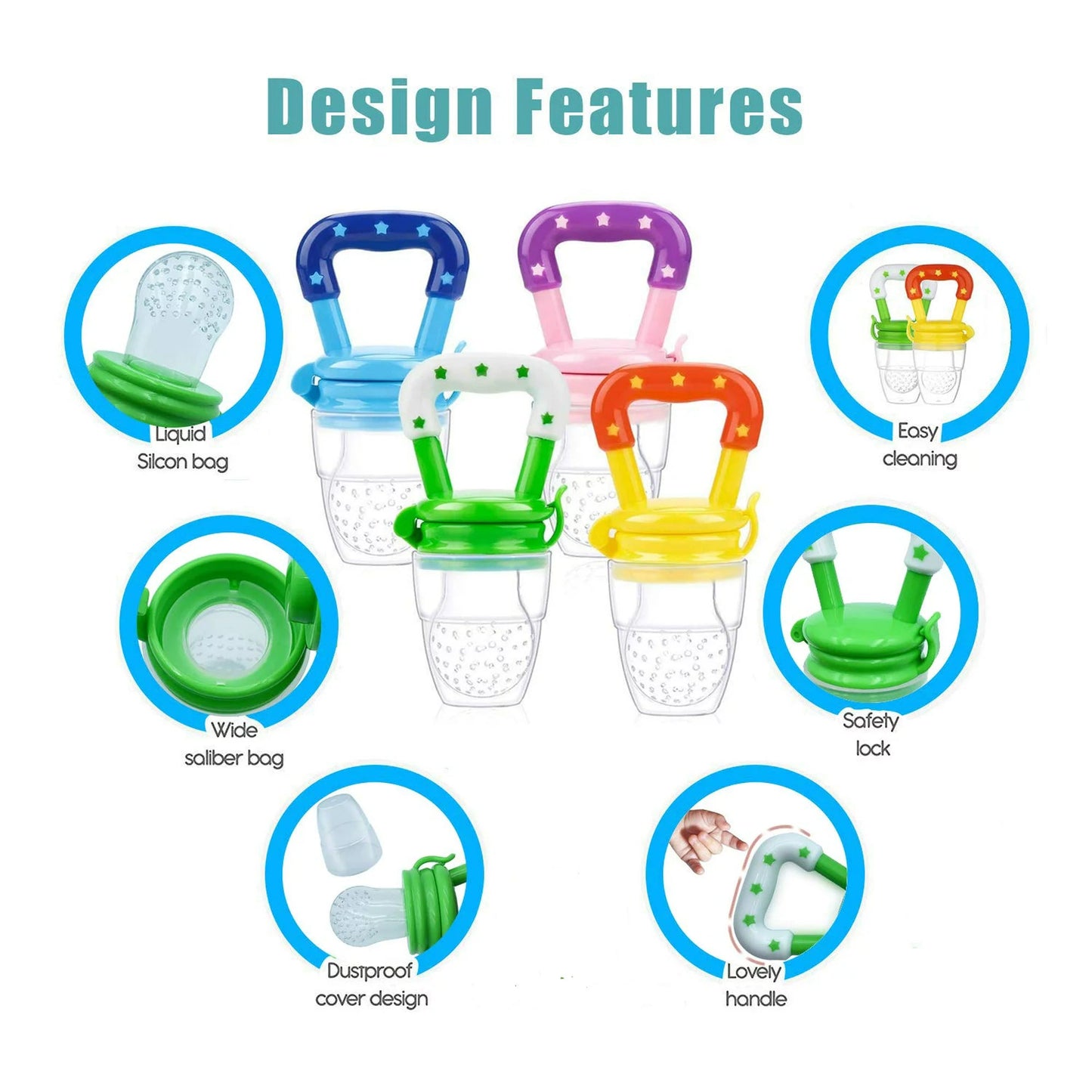 2-in-1 Baby Silicone Fresh Fruit Feeder & Infant Teething Pacifier