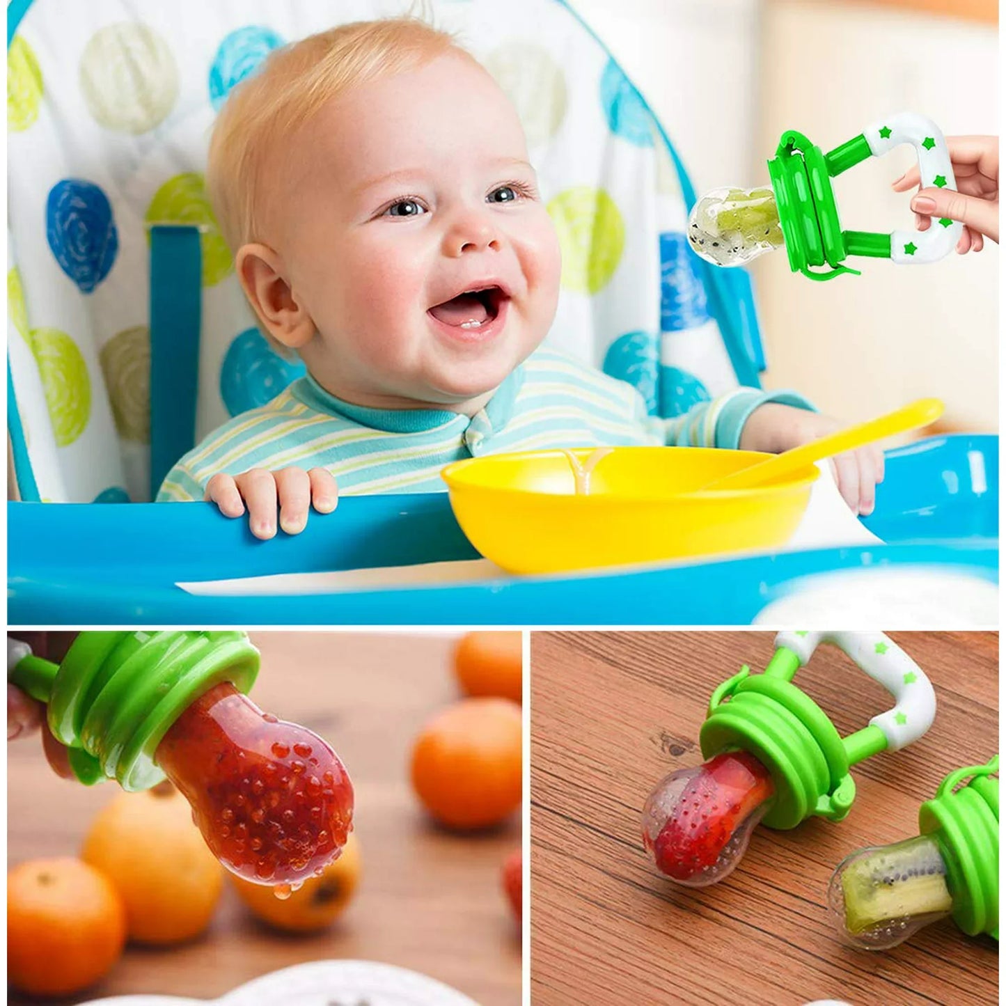 2-in-1 Baby Silicone Fresh Fruit Feeder & Infant Teething Pacifier