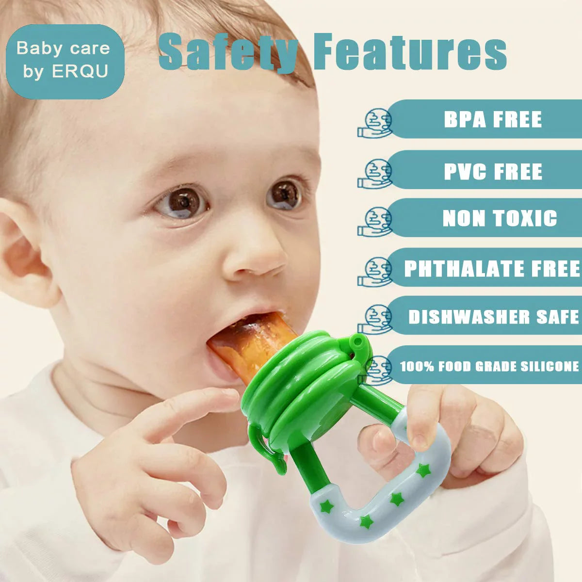2-in-1 Baby Silicone Fresh Fruit Feeder & Infant Teething Pacifier