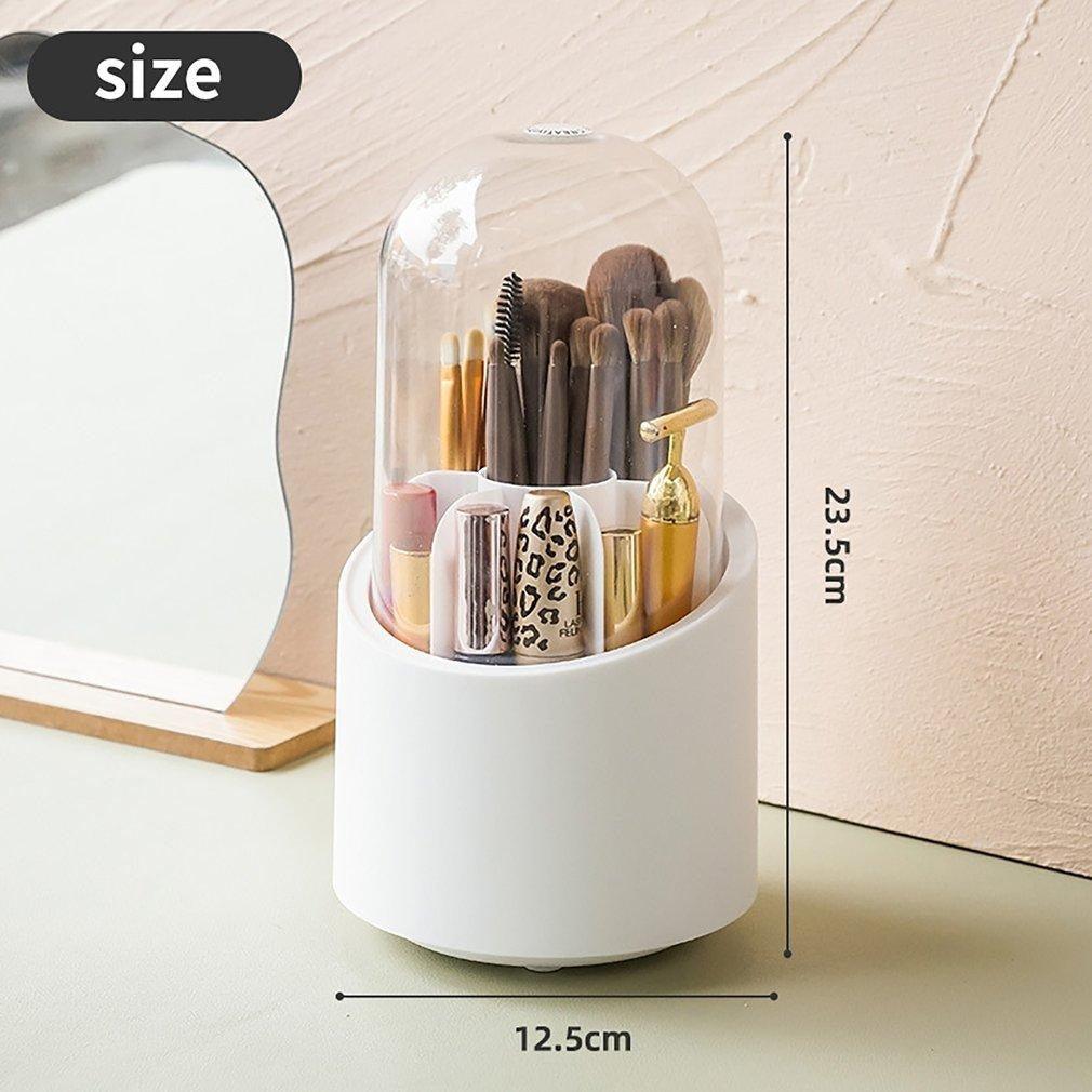 360° Rotatable Clear Acrylic Makeup Brush Organizer Cup