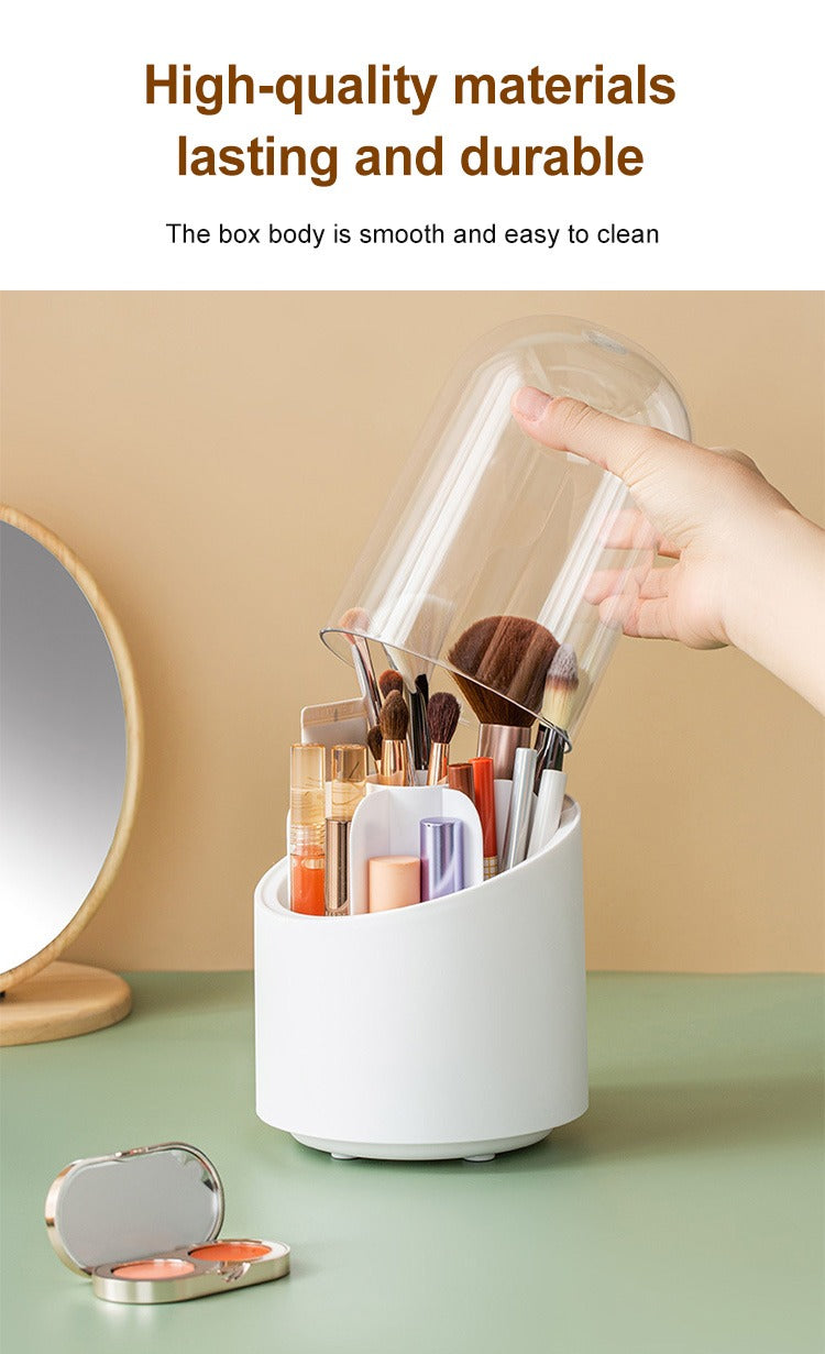 360° Rotatable Clear Acrylic Makeup Brush Organizer Cup