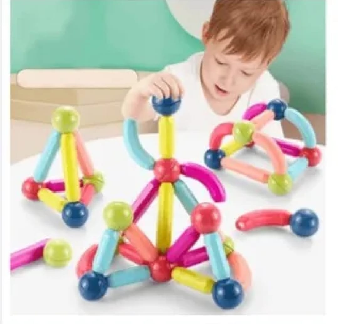 Kids Magnetic Building Blocks – STEM Educational Balls & Rods Toy Set