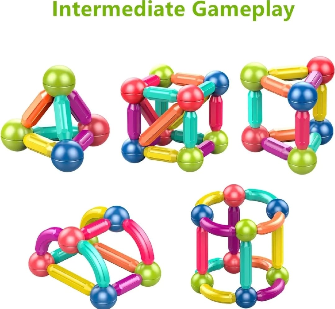 Kids Magnetic Building Blocks – STEM Educational Balls & Rods Toy Set