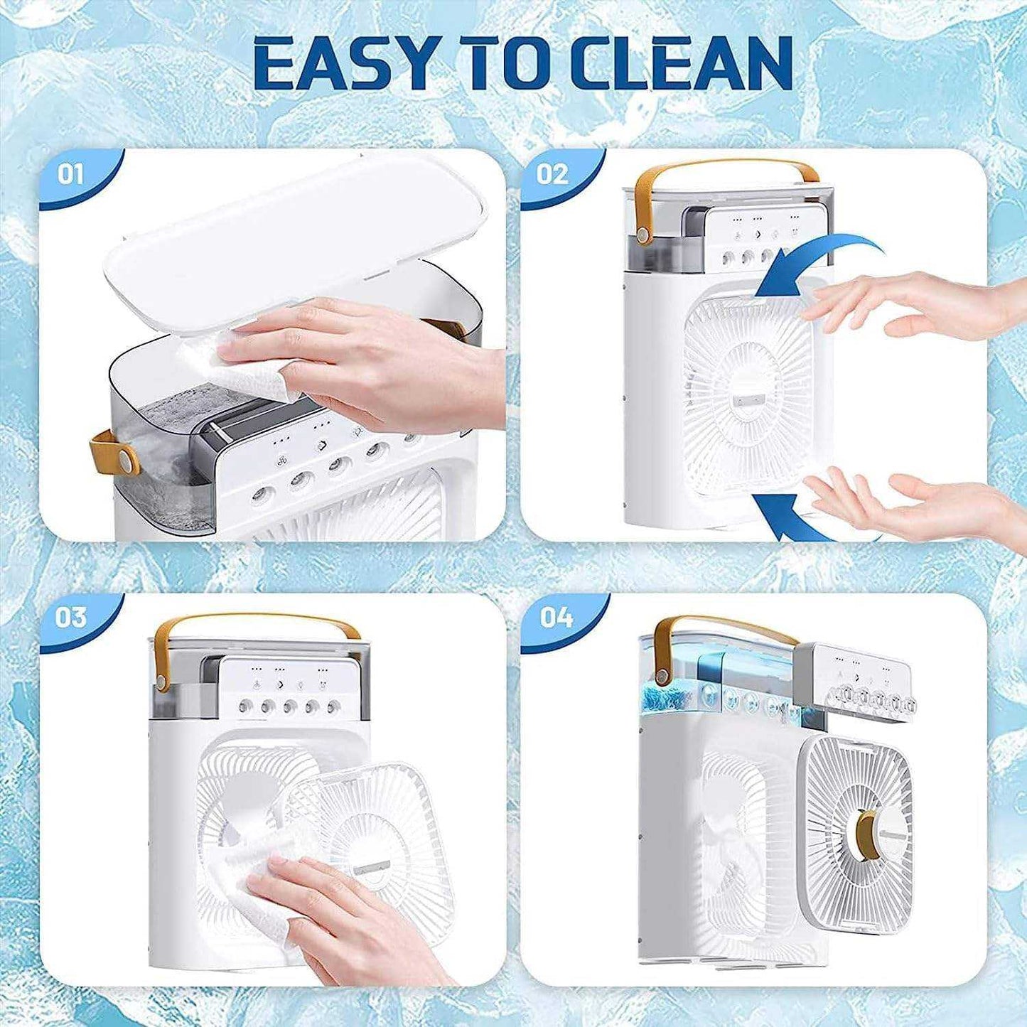 Portable Air Cooler Desk Fan with Water Spray – USB Mini Air Conditioner