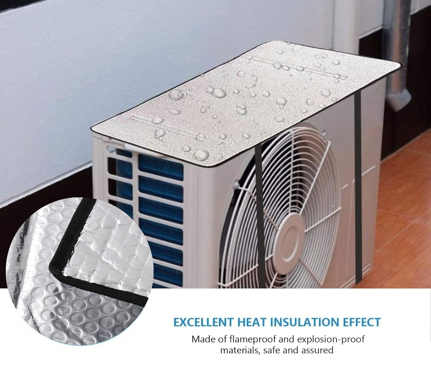 AC Outdoor Unit Sunshade Cover – Silver Foil Heat Shield & Dust Protector