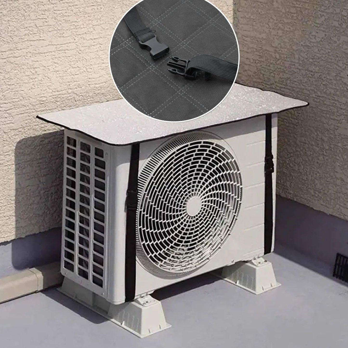 AC Outdoor Unit Sunshade Cover – Silver Foil Heat Shield & Dust Protector
