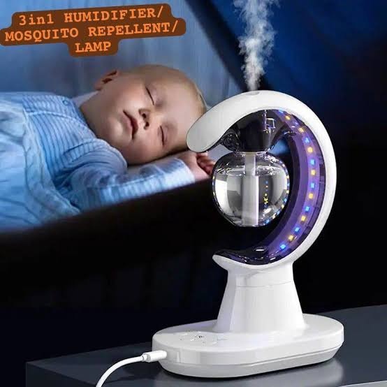 Smart 3-in-1 Smart Electric Mosquito Repellent, Air Humidifier & LED Night Lamp