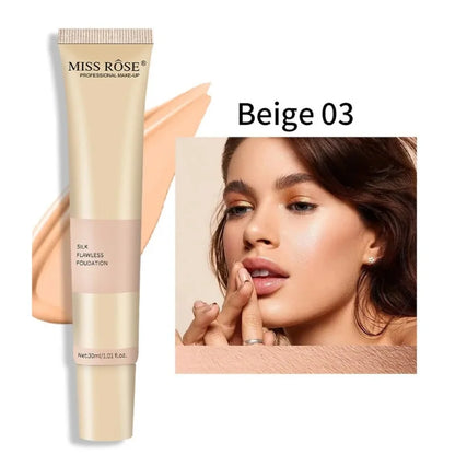 Beige 3 | Miss Rose Silk Flawless Foundation | Long-Lasting Lightweight Liquid Foundation with Natural Radiant Finish