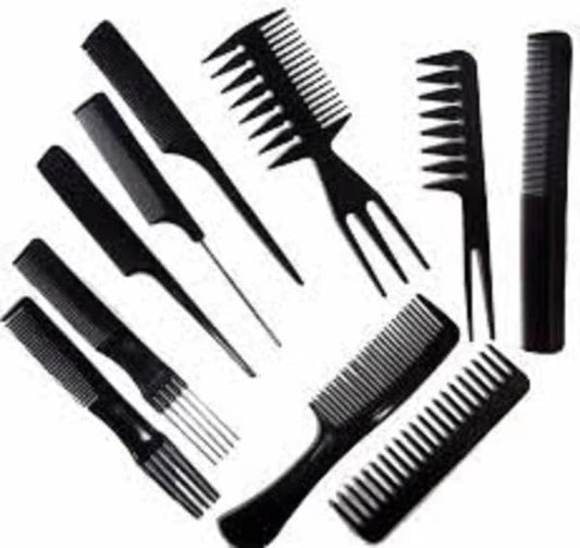 (10 Pcs) Multipurpose Salon Hair Styling Hairdressing hairdresser Barber Combs Professional Comb Kit