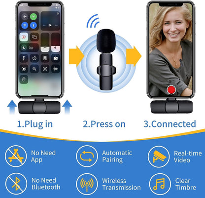 K9 Dual Wireless Lavalier Microphone | Plug & Play USB Type-C  Mic with Auto Sync & Noise Reduction