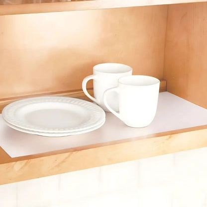 Anti-Slip Fridge & Shelf Mat | Waterproof Washable Liner for Kitchen Drawers Cabinets | White