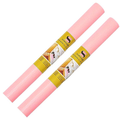 Anti-Slip Fridge & Shelf Mat | Waterproof Washable Liner for Kitchen Drawers Cabinets | Pink