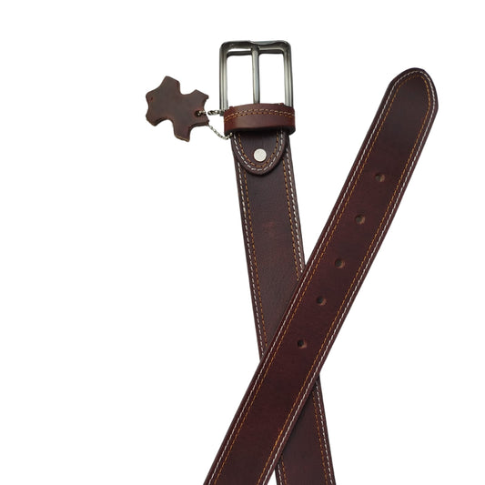 (Big Size) - Men Buffalo pull-up leather | Waist Belt for boys &amp; Mens (Maroon)