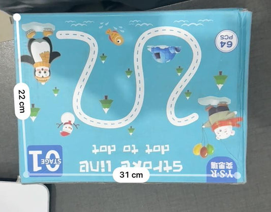 (A size Dubai imported )Stroke Line dot to dot Magical Tracing Workbook For Kids | Student Learning Book (64 pages stage 1 )