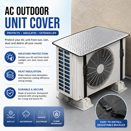 AC Outdoor Unit Sunshade Cover – Silver Foil Heat Shield & Dust Protector