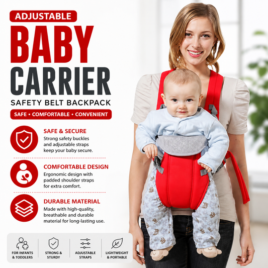 Adjustable Baby Carrier Safety Belt Backpack | Strong Material Infant & Toddler Carrier