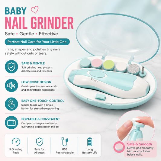Baby Nail Trimmer Set – Safe Infant Nail Filer & Safe Clipper Alternative with Storage Case