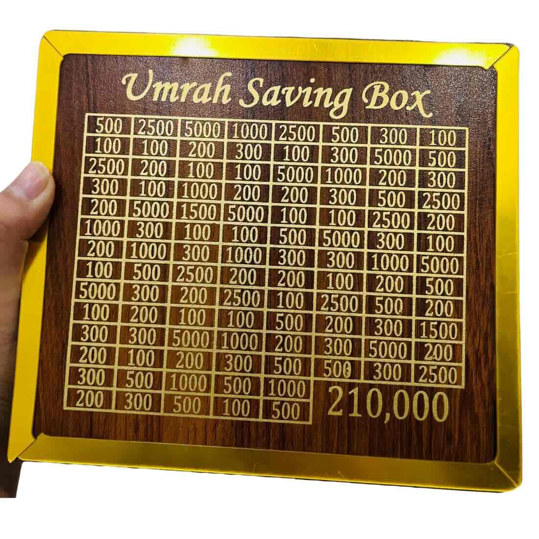 Umrah Saving Box – Premium Wooden | Save PKR 210,000 in 280 Days