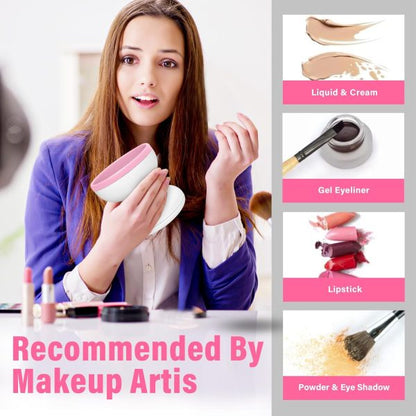 Electric Makeup Brush Cleaner Machine - Automatic |  USB Rechargeable & Gentle on Bristles | Random Color