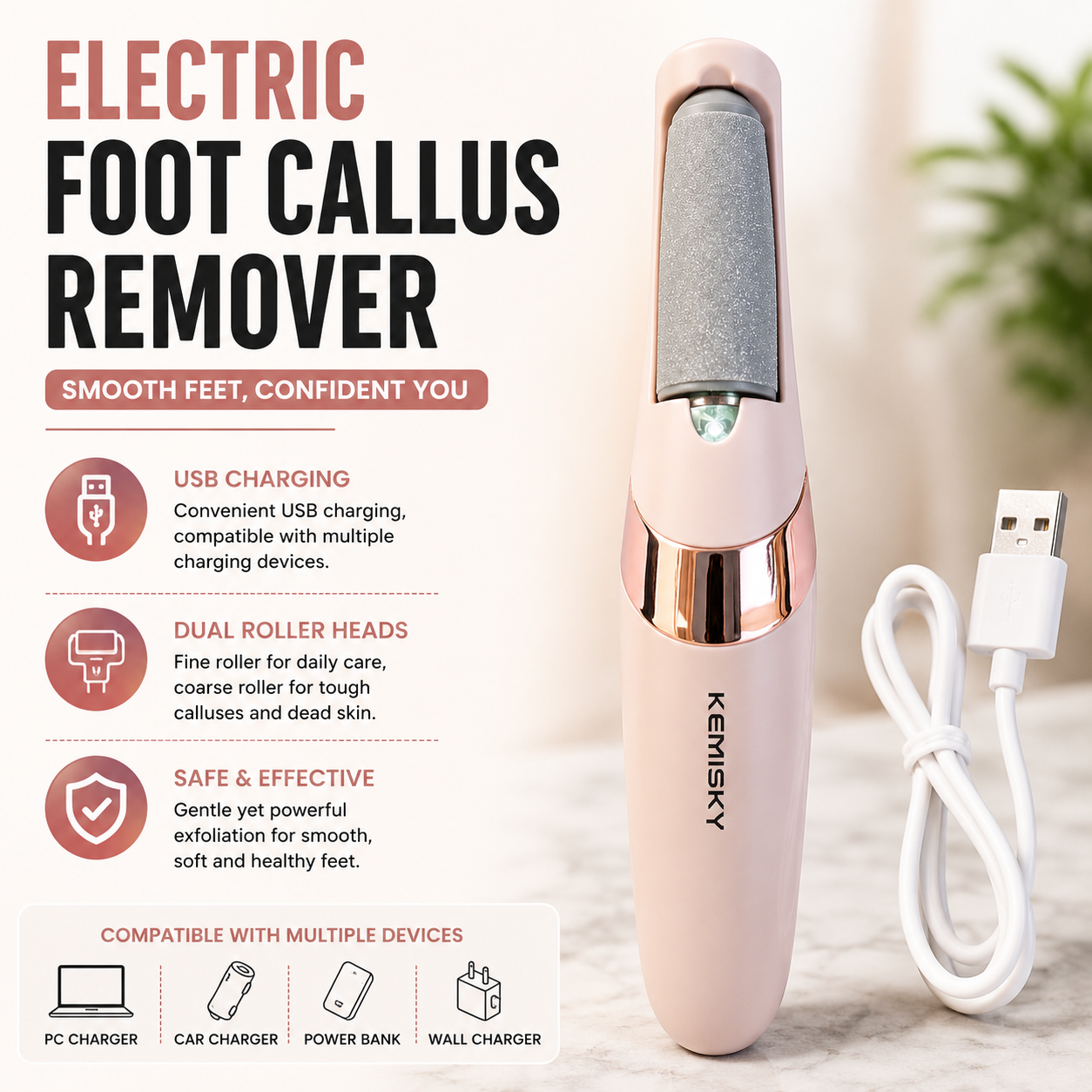 Professional Electric Foot File & Callus Remover