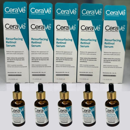 CeraVe Resurfacing Retinol Serum 30ml | Post-Acne Marks, Brightening & Pore Minimizer